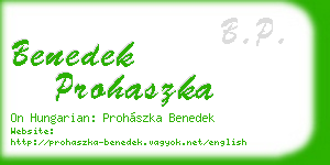 benedek prohaszka business card